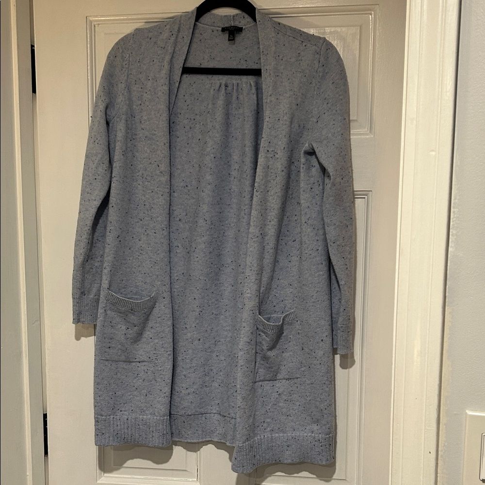Talbots Heathered Blue Long Cardigan